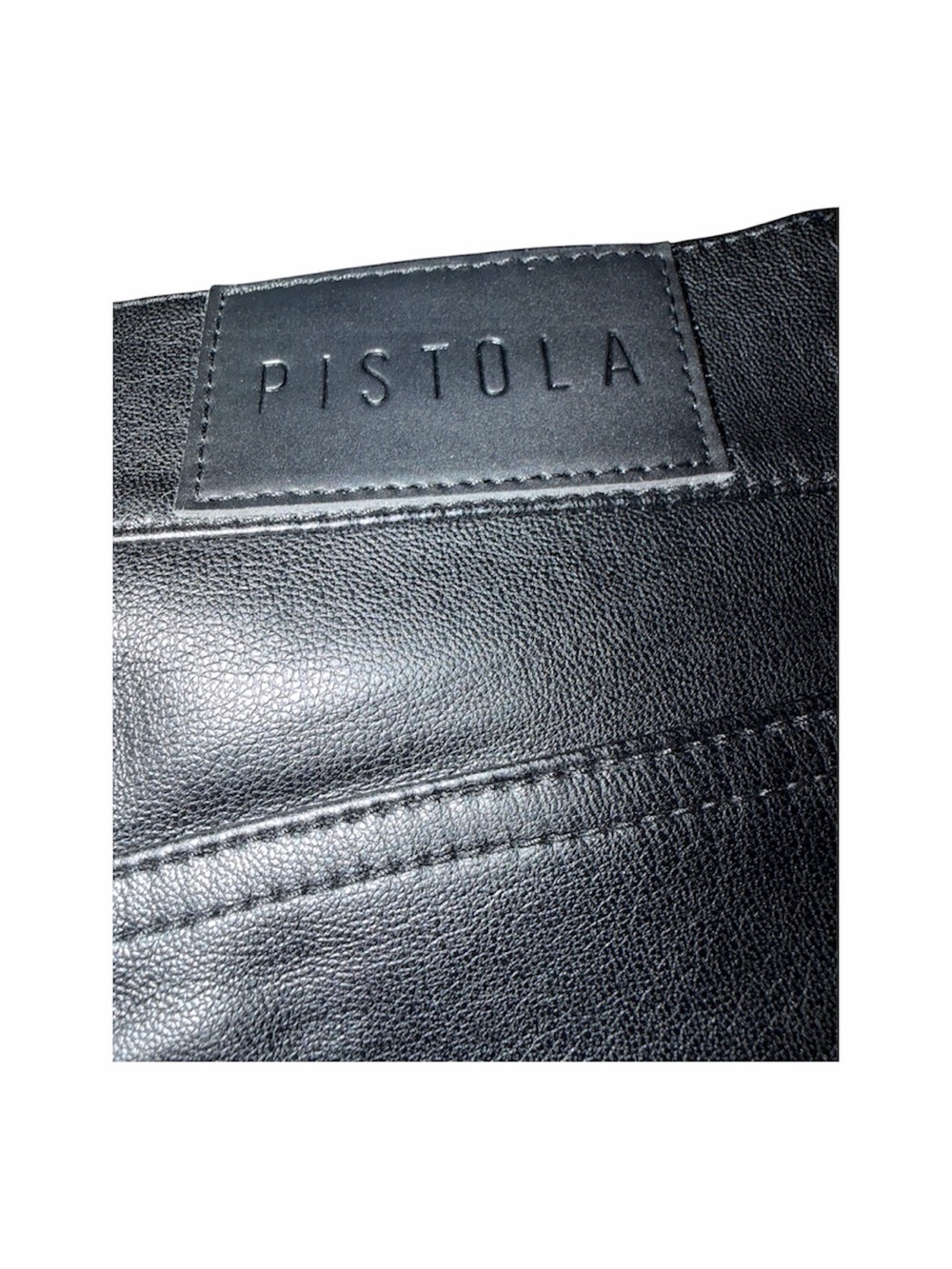NWOT Pistola Sz 31 Faux Leather Cropped Pants 25" Inseam Straight Leg - Picture 5 of 7